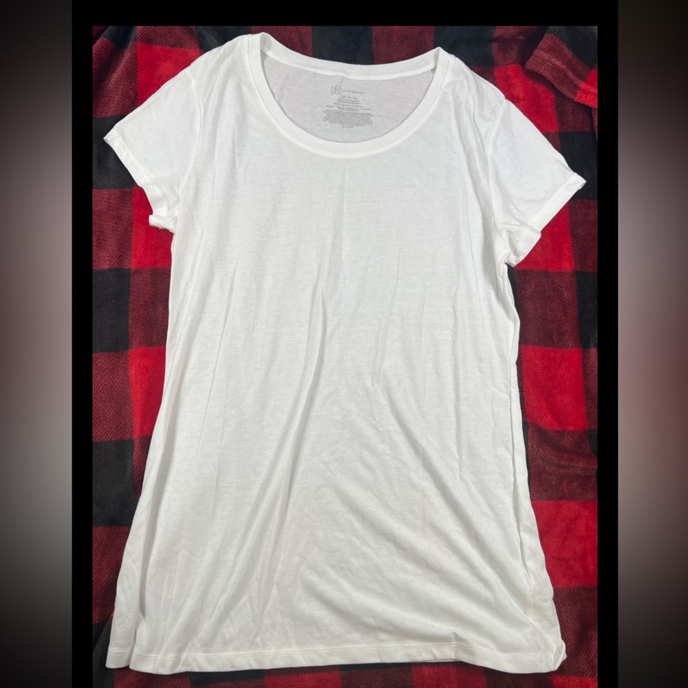 No Boundaries Womens White Short Sleeves Pullover Top Size L (11-13) (0019)